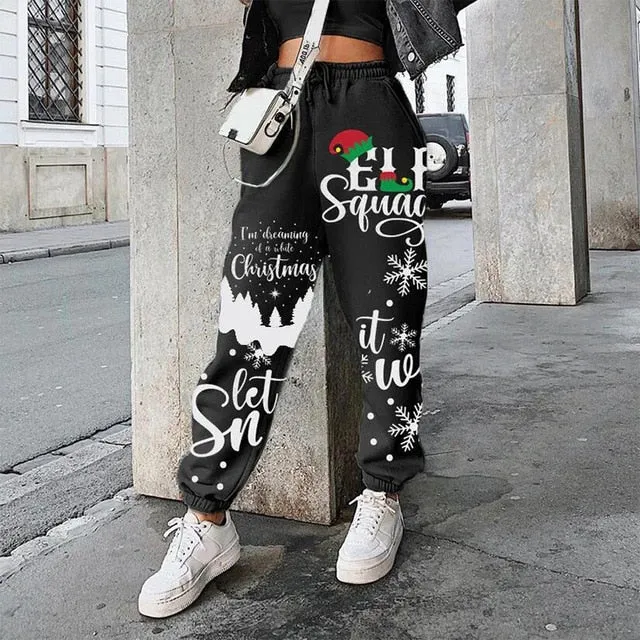 2021 New!!! Women's Skull Pattern Print Harajuku Sport Trouser Casual Streetwear Sweatpants Size 3XL