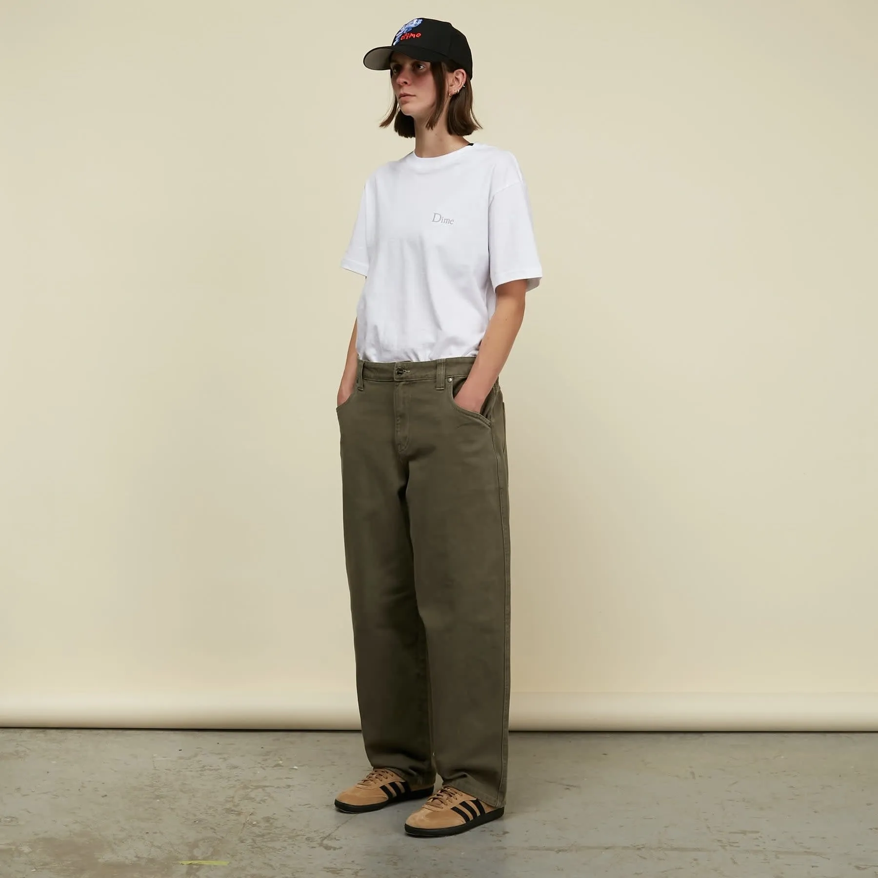 Baggy Denim Pants - Military Washed