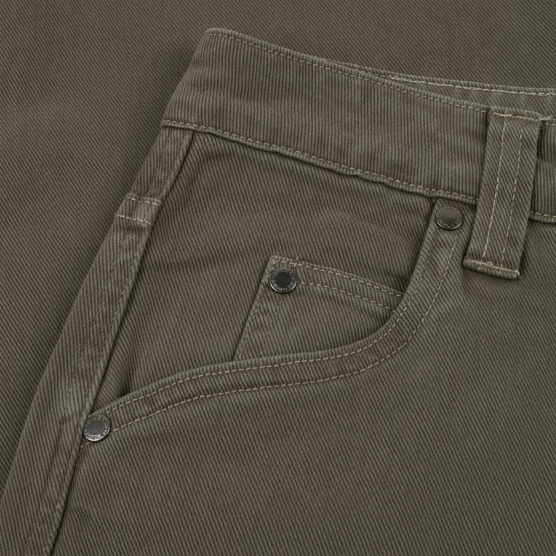 Baggy Denim Pants - Military Washed