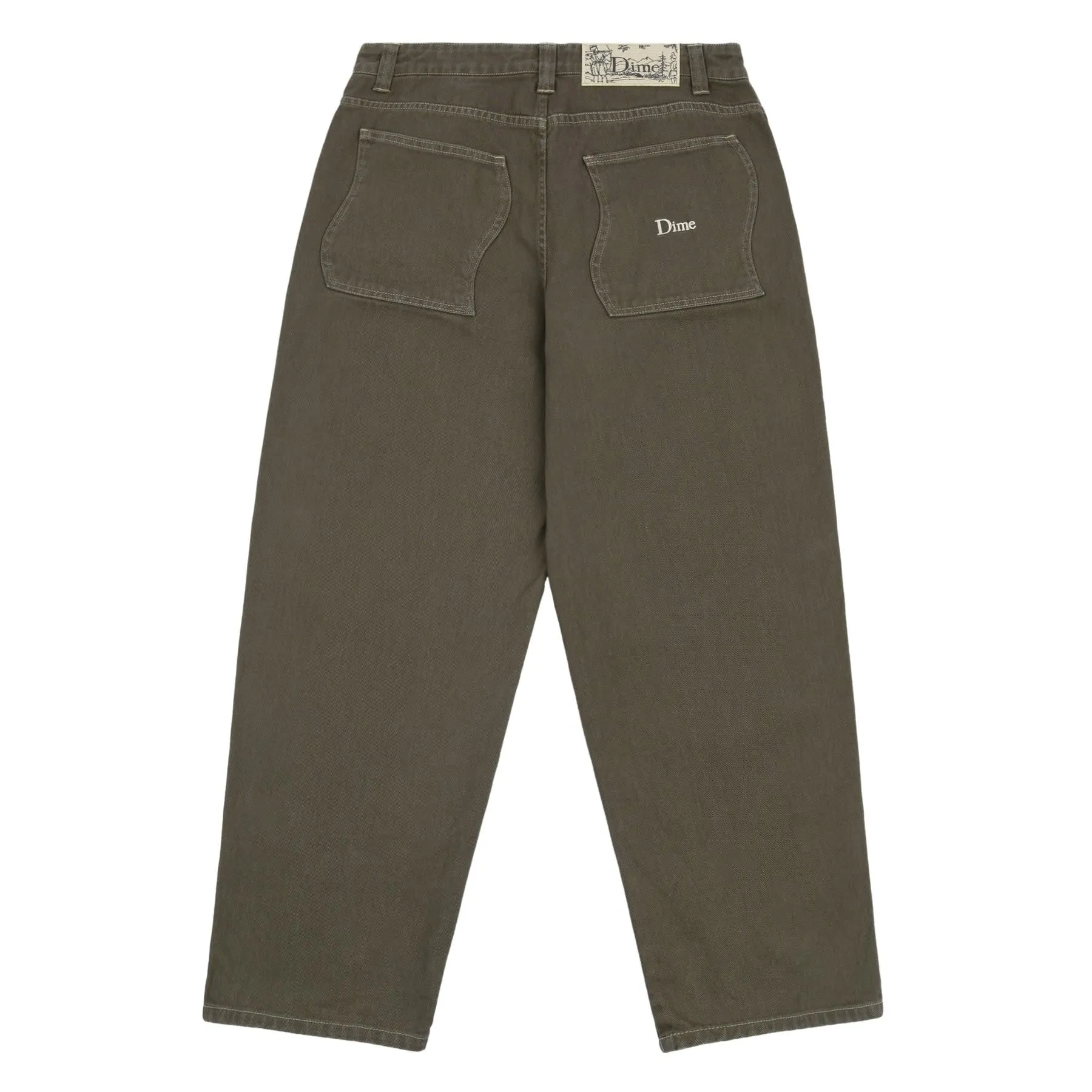 Baggy Denim Pants - Military Washed