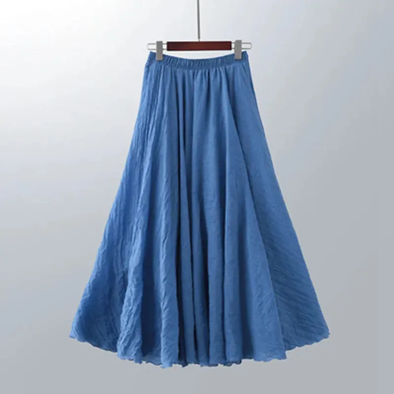 Boho Chic Pleated Long Skirt for Beach Lovers