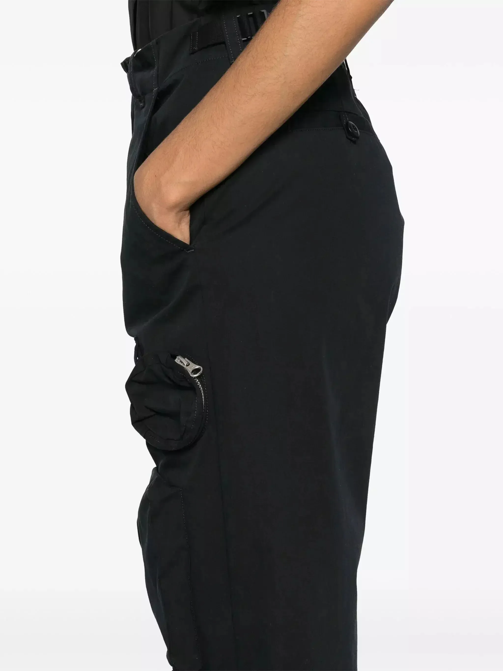 Cargo Pocket Utility Pants in Black