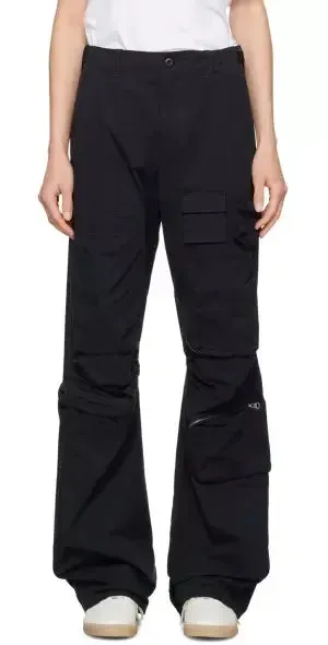 Cargo Pocket Utility Pants in Black