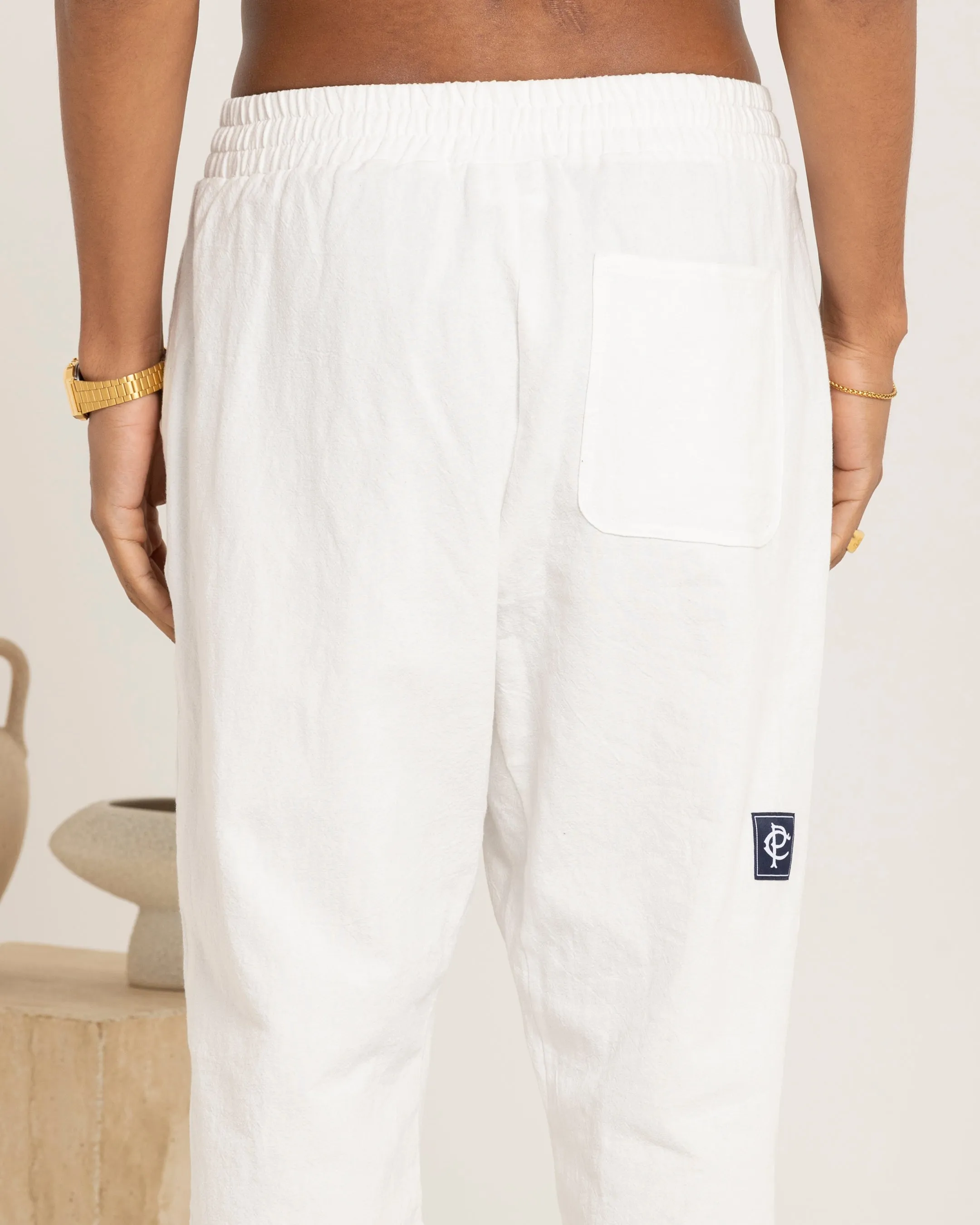 Carre Luxe Linen Pants Off White