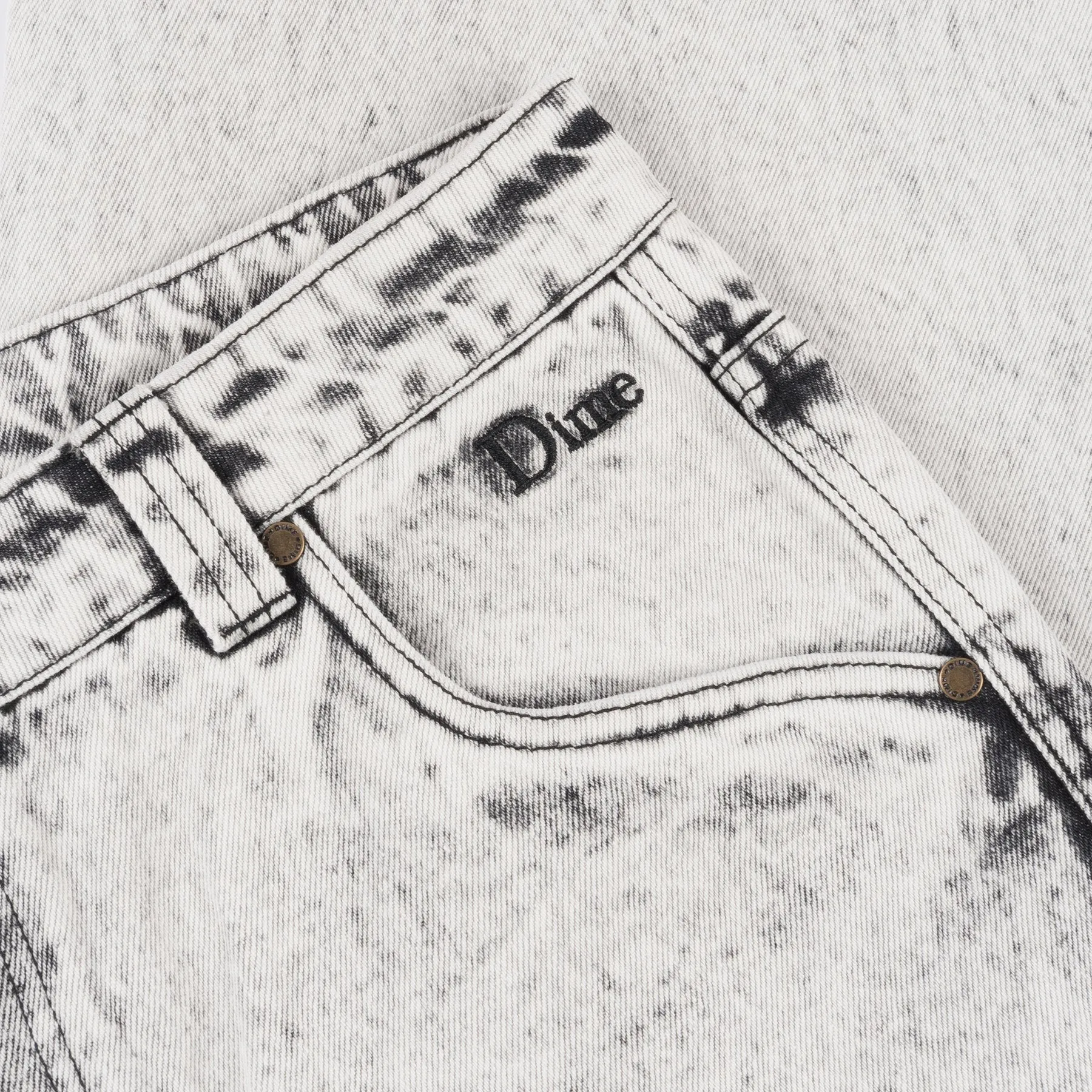 Classic Baggy Denim Pants - Smoke White