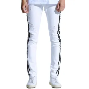 Embellish Bolt Standard Denim Jeans White Black