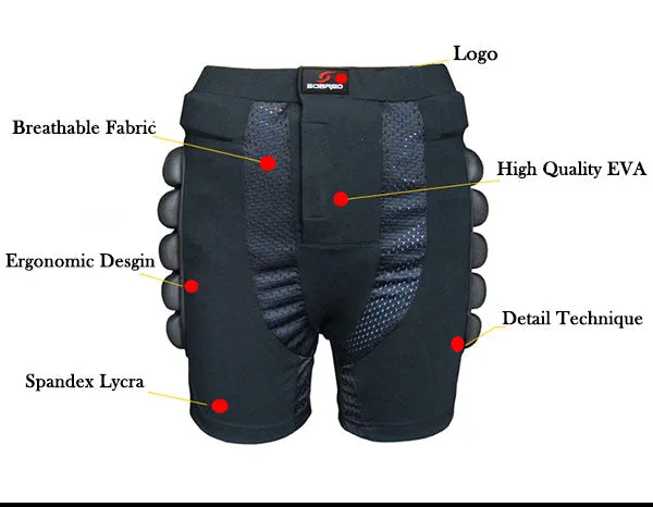 Extreme Sports Ski Snow Boarding Skate Hip Protective Padded Impact Shorts Size S-XXXL (OS003)