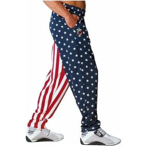 Flag USA Baggy Bodybuilding Weightlifting Workout Gym Pants