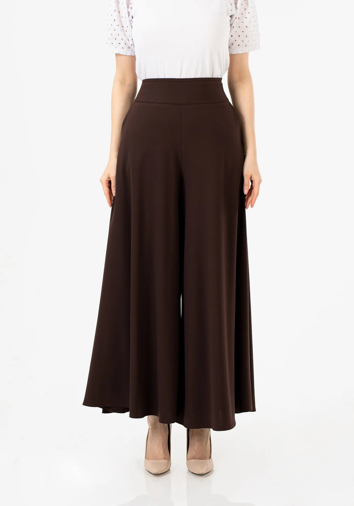 G-Line High Waisted Brown Palazzo Pants