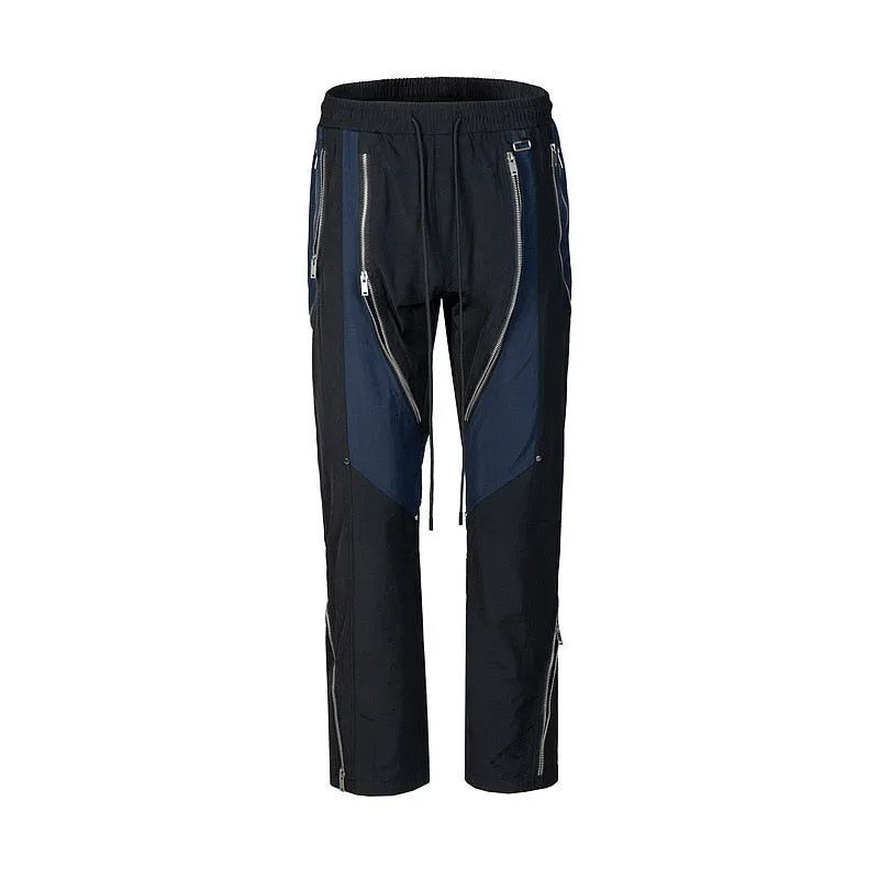 Hip Hop Style Straight Zipper Pants