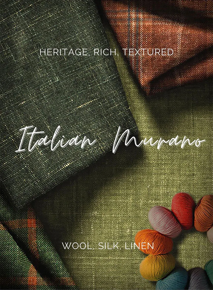 Italian Murano Cipco Checks Wool Linen Silk Pants