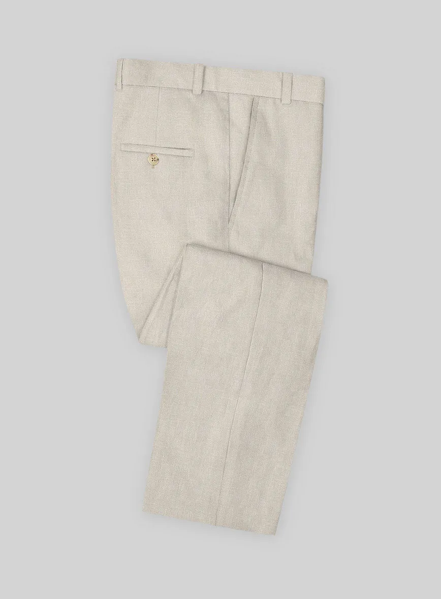 Italian Prato Beige Linen Pants