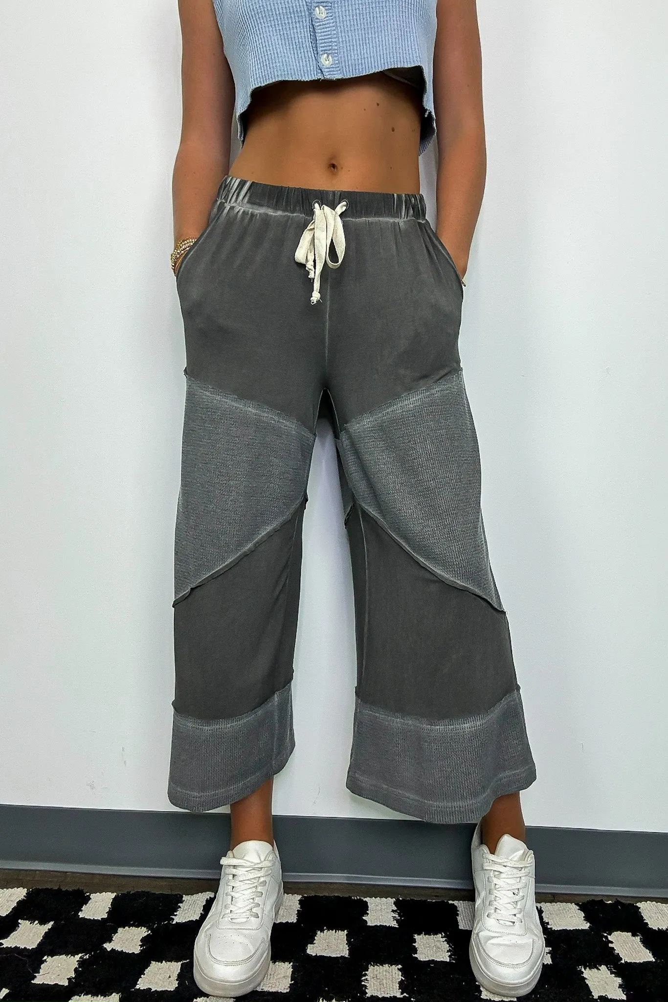 Juniper Contrast Knit Flowy Pants - FINAL SALE