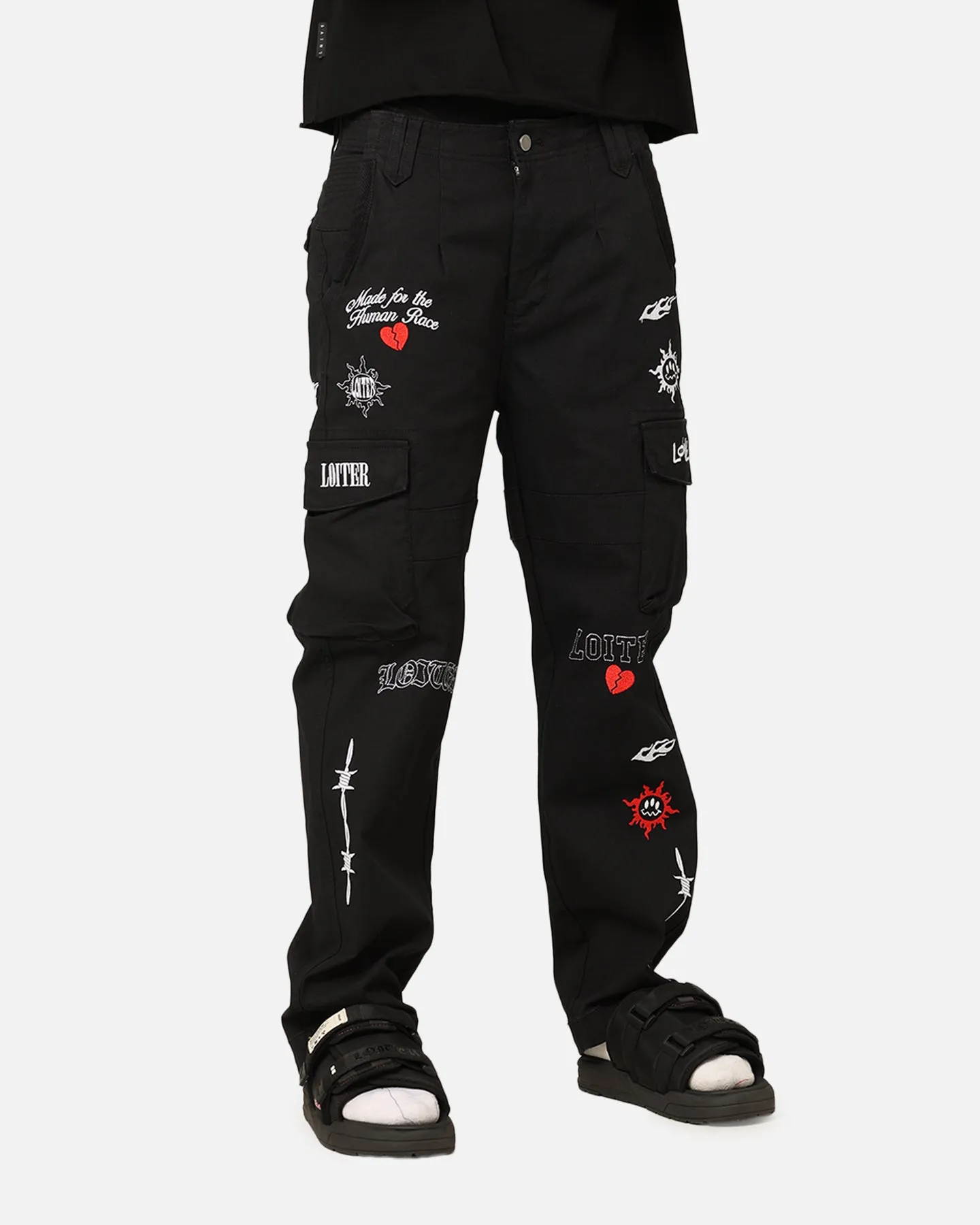 Loiter Sketch Cargo Pants Black