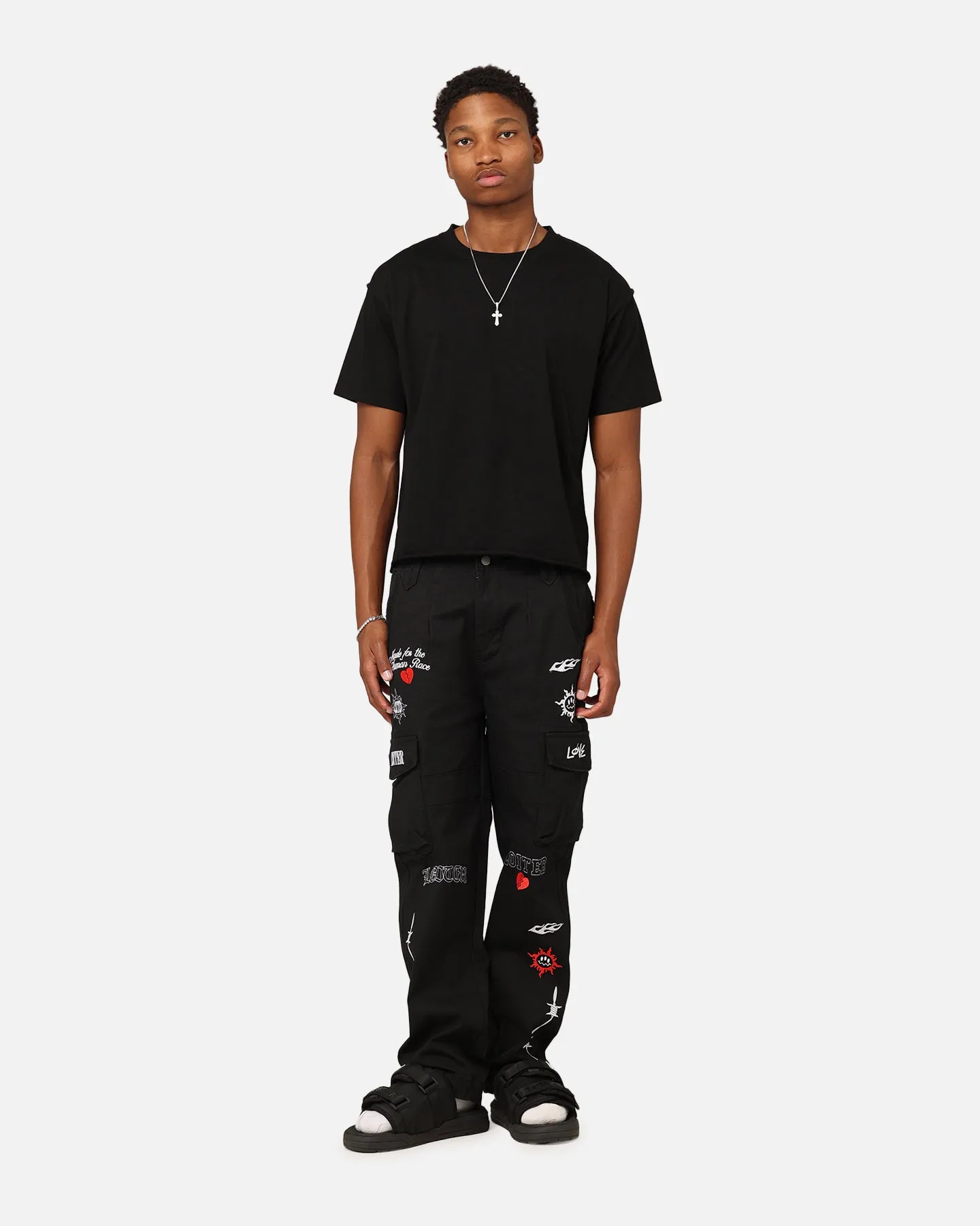 Loiter Sketch Cargo Pants Black