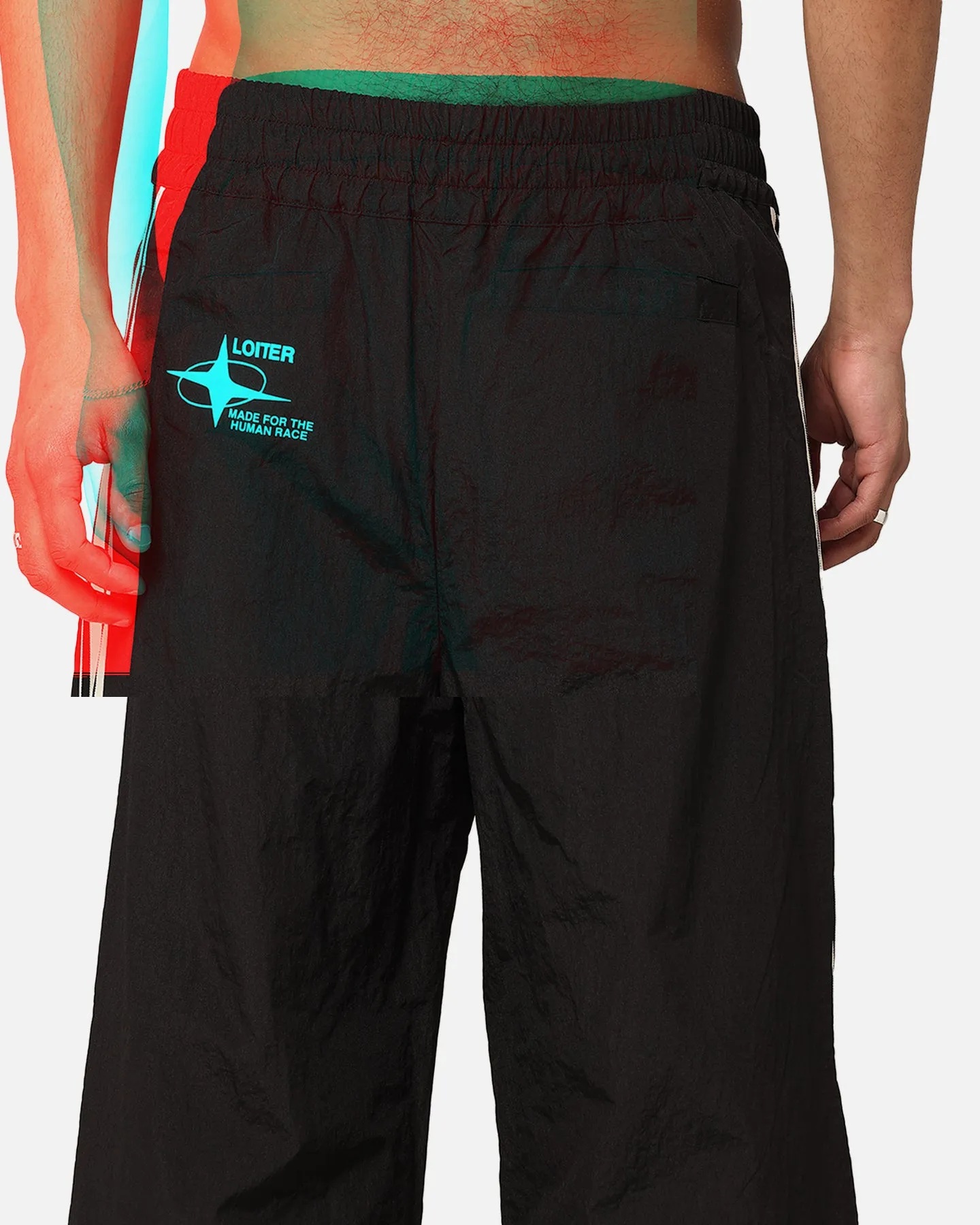 Loiter Wave Break Track Pants Black