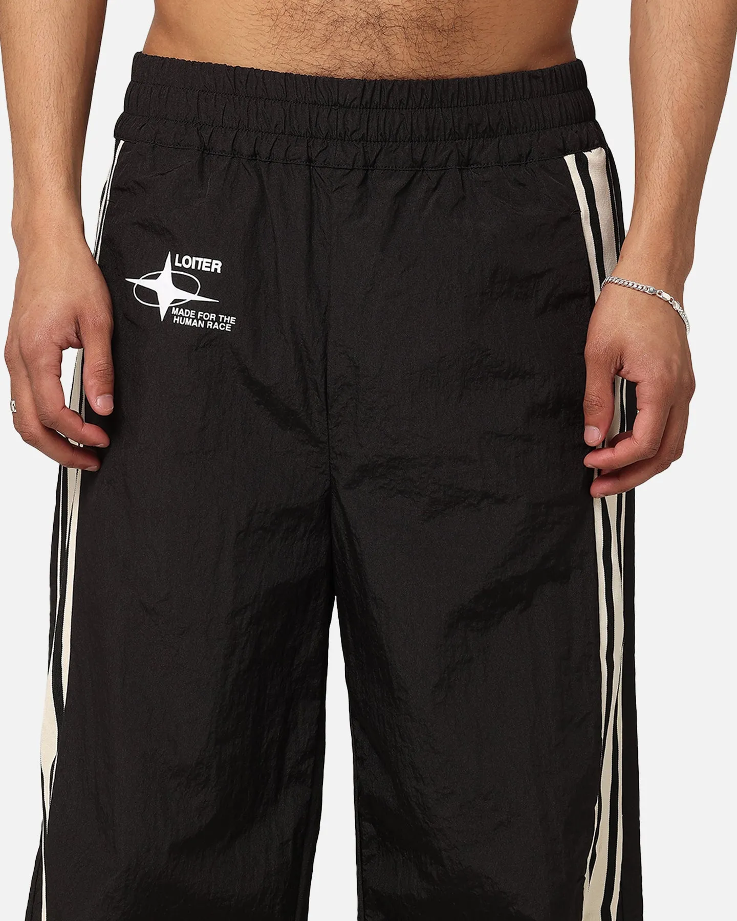 Loiter Wave Break Track Pants Black