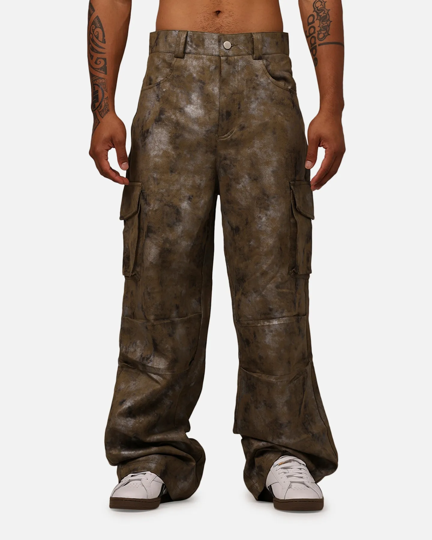 MNML Baggy Dual Sueded Cargo Pants Olive