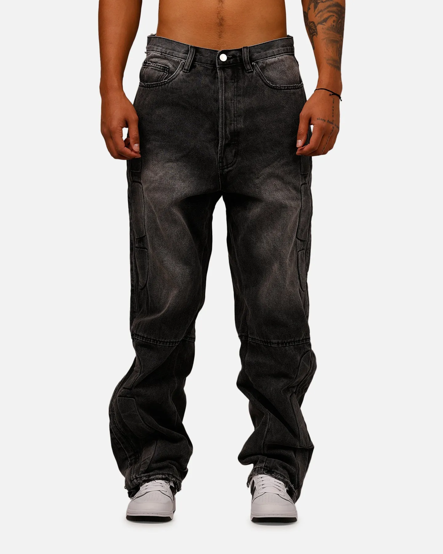 MNML Ultra Baggy Padded Denim Pants Black