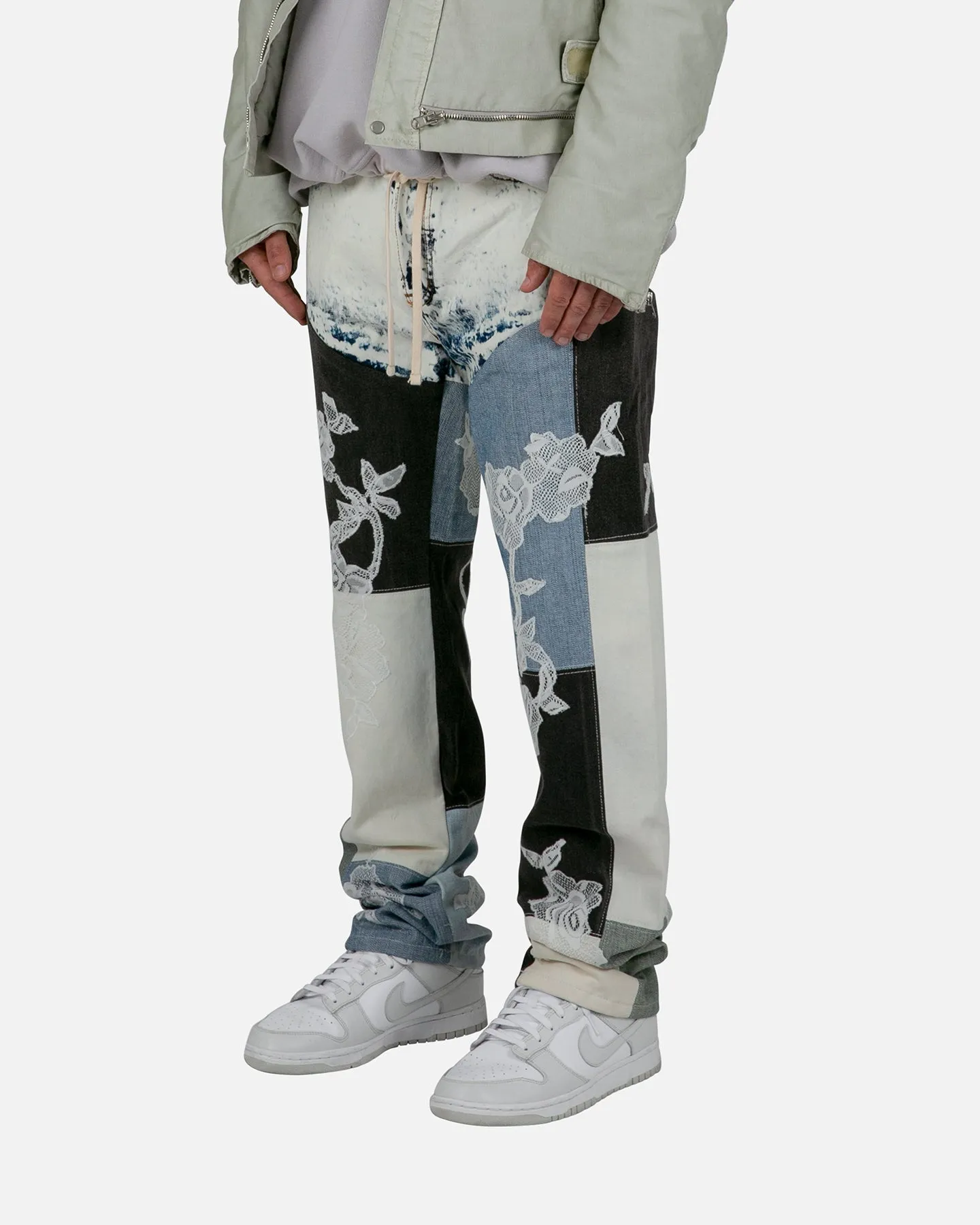 MNML X Kybucci V446 Lace Baggy Denim Pants Blue/White