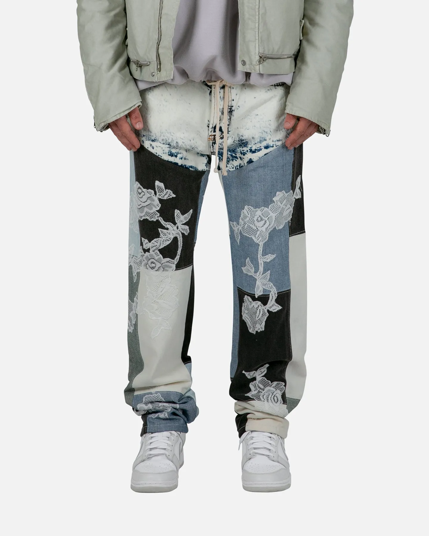 MNML X Kybucci V446 Lace Baggy Denim Pants Blue/White