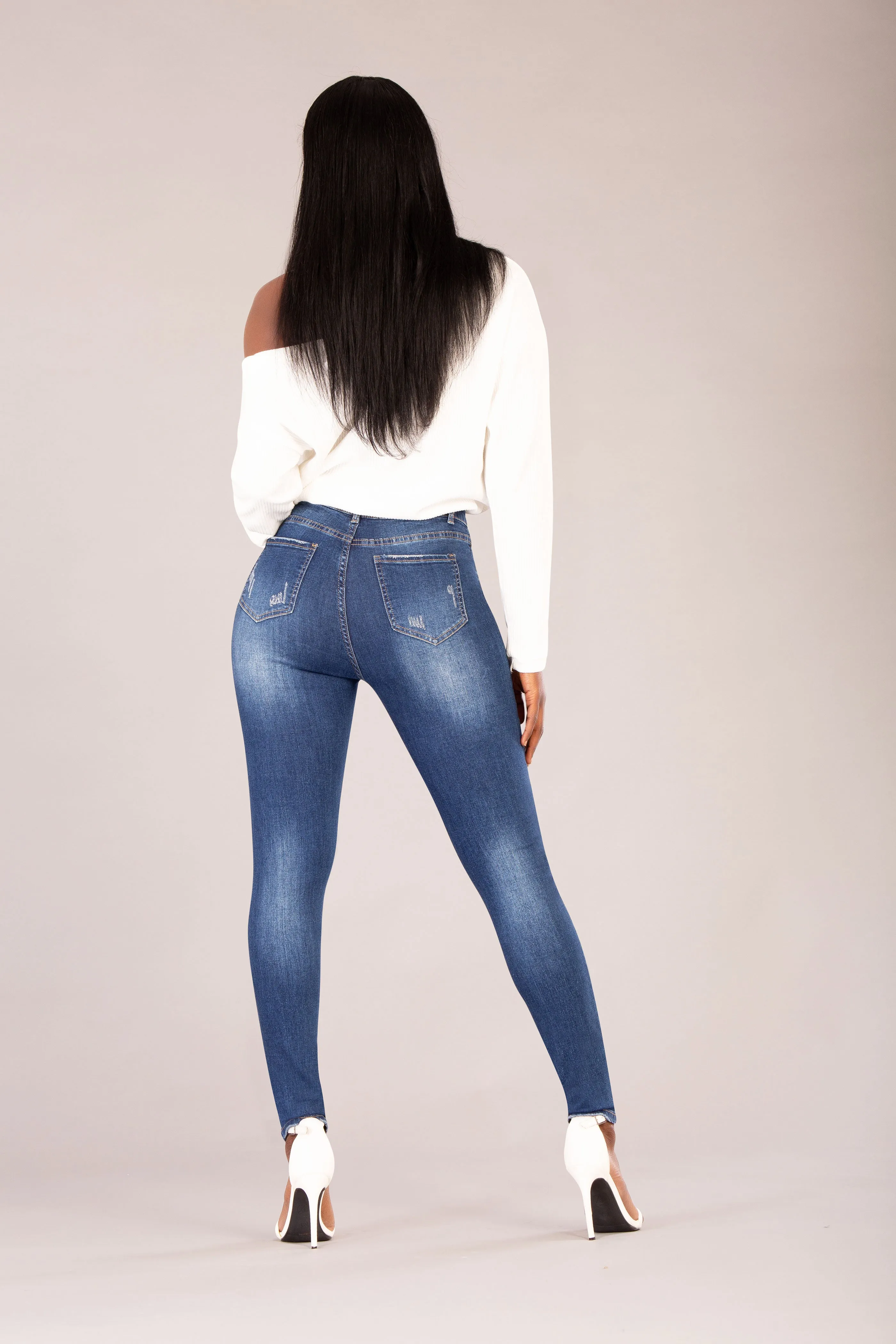 NightShade High-Waist Ripped Skinny Jeans