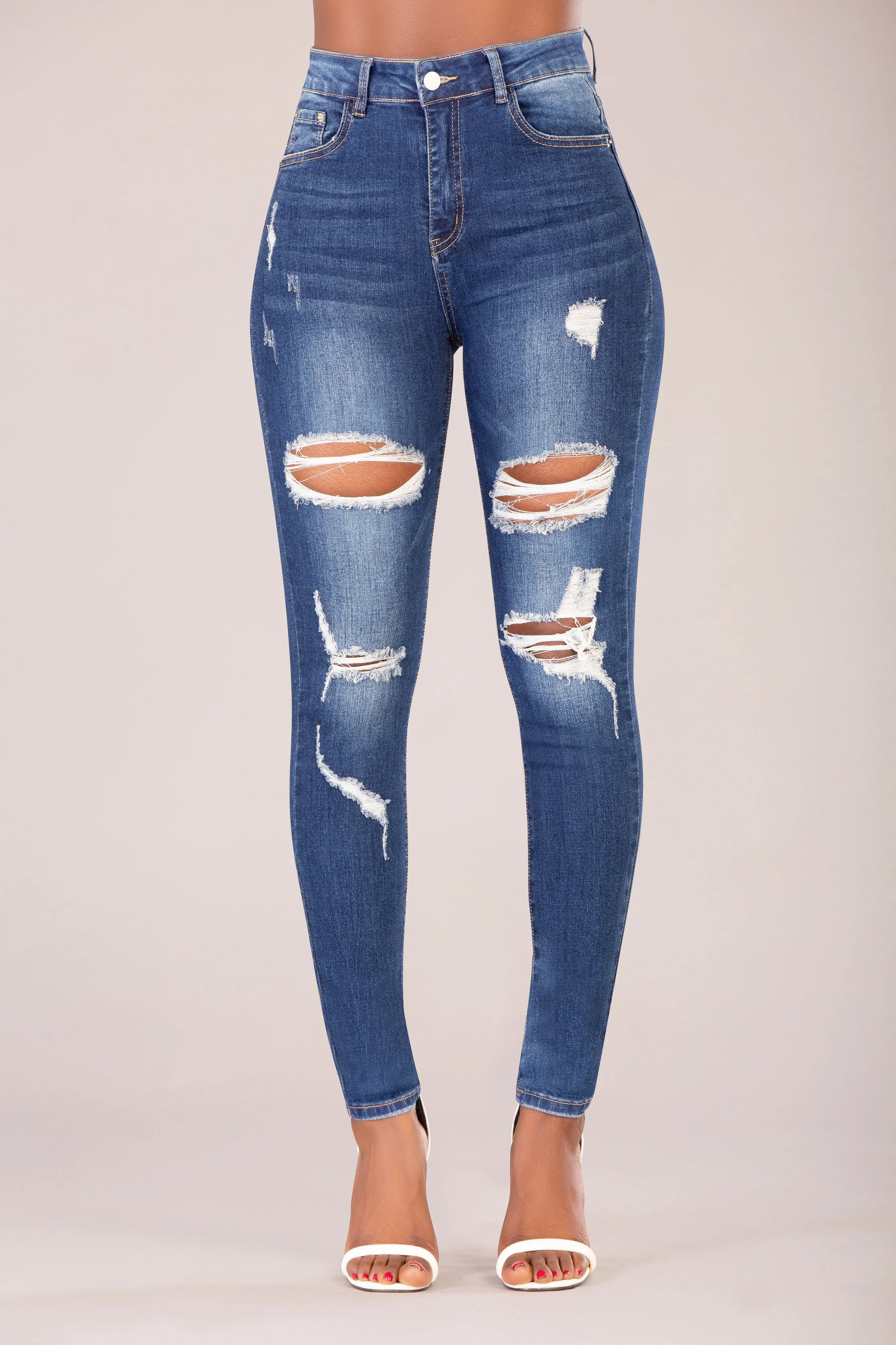 NightShade High-Waist Ripped Skinny Jeans