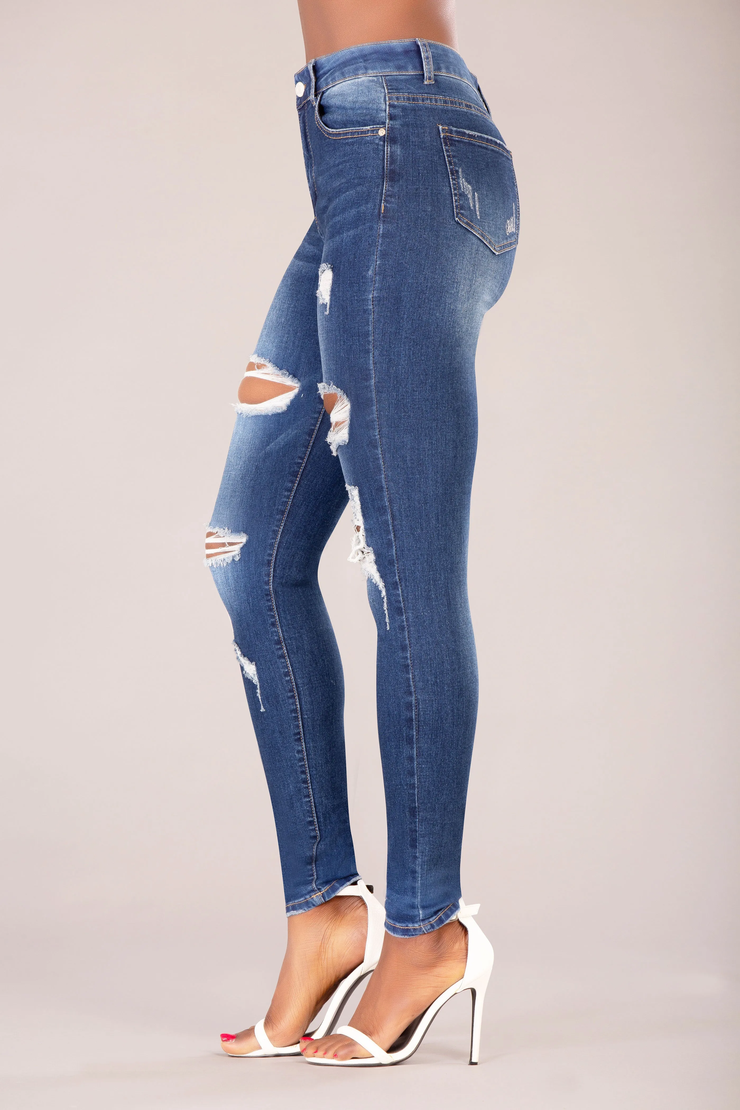 NightShade High-Waist Ripped Skinny Jeans