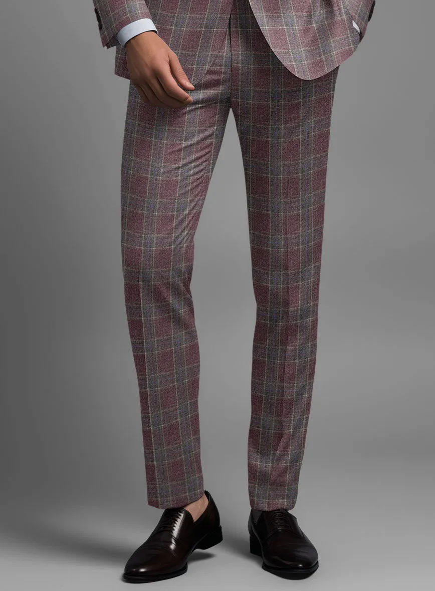 Noble Anton Check Wool Silk Linen Pants