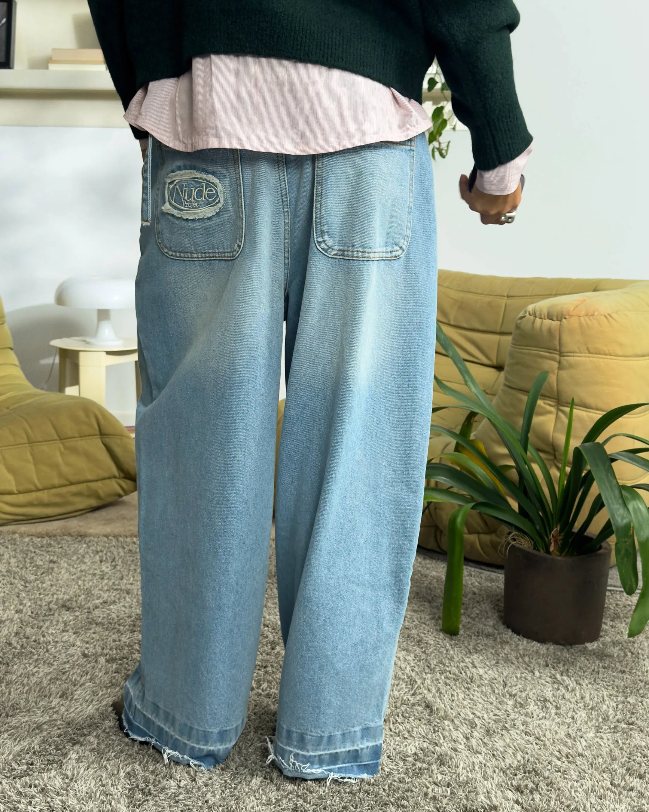 OLD BAGGY DENIM PANTS BLUE