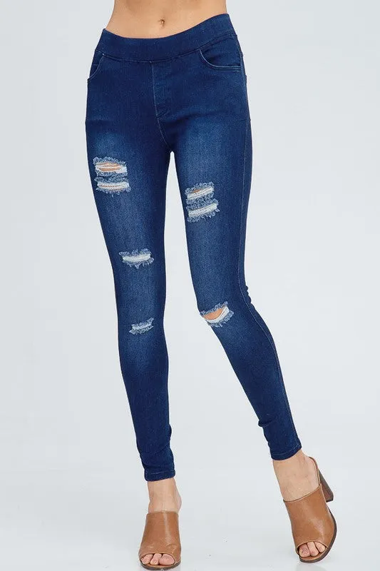 Ripped Denim Jeggings