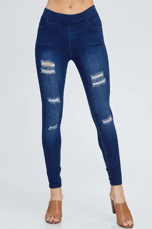 Ripped Denim Jeggings