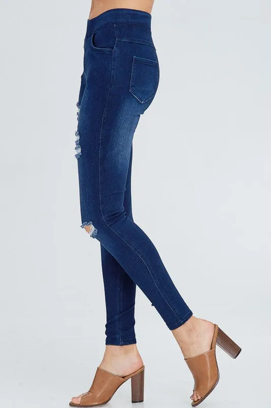 Ripped Denim Jeggings