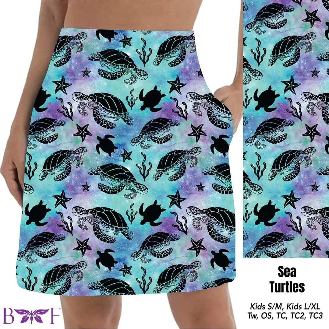 Sea Turtles Skorts with pockets