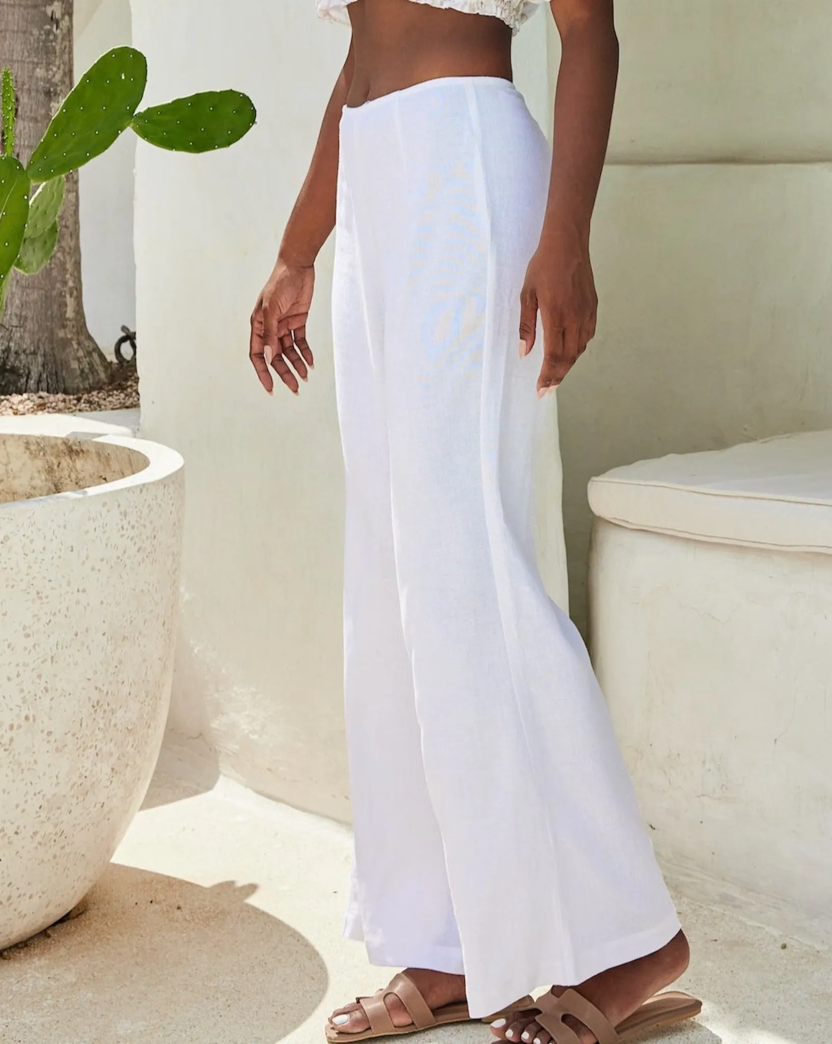 The Jetset - White Linen Women's Pants