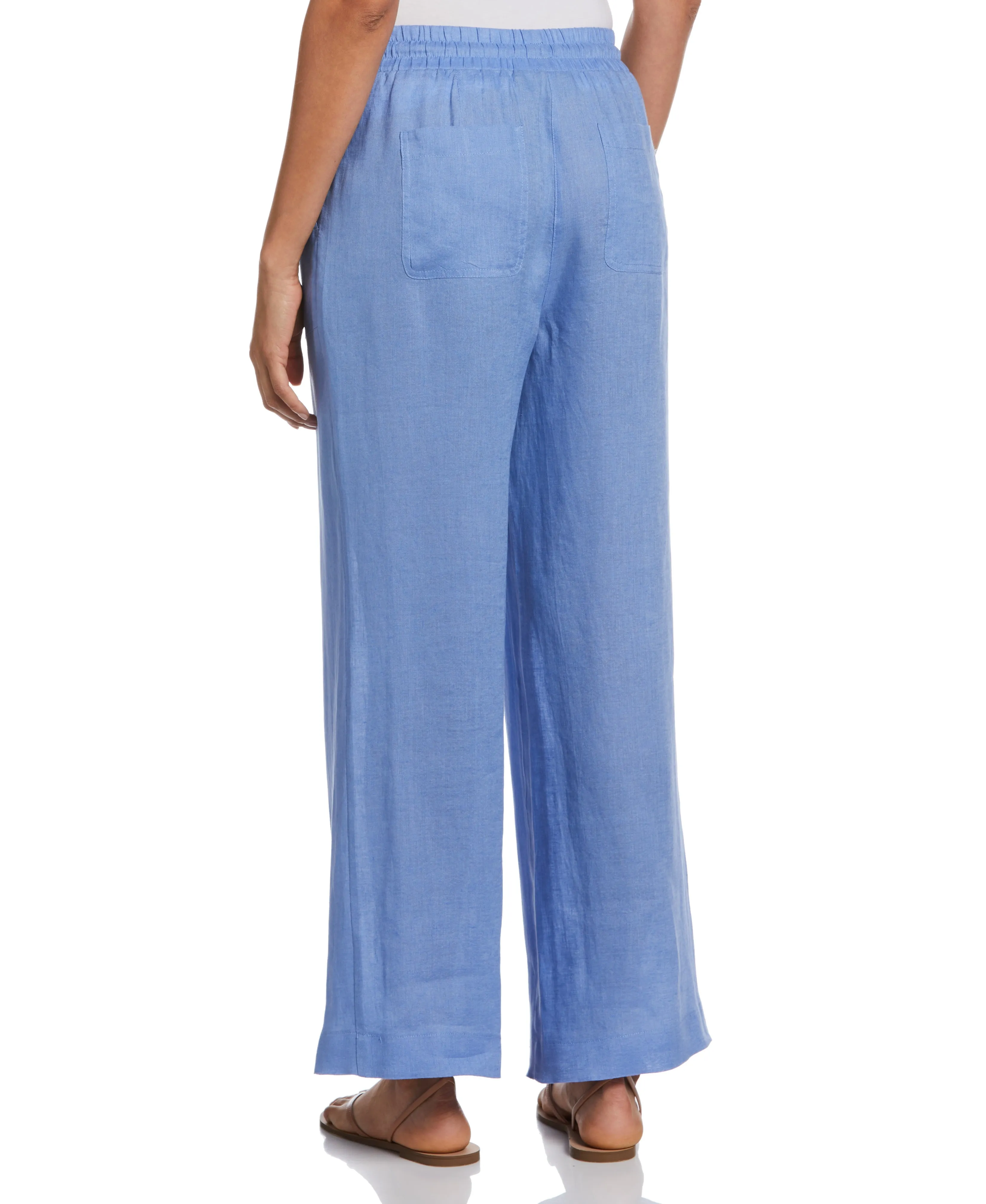 Wide Leg Drawstring Linen Pants